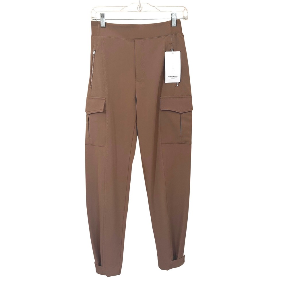 Athleta Endless Cargo Pants Brown High Rise Stretch Travel Trousers Size 2 NEW